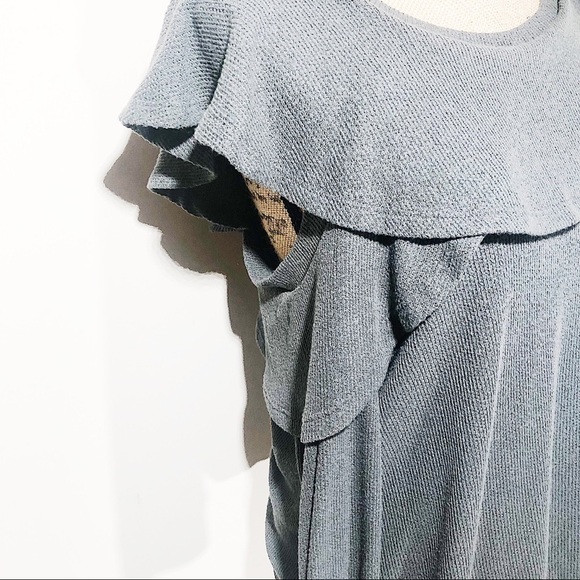 Grey Ruffle Sweater Top - Picture 3 of 7
